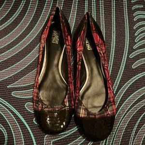 Coach flats pink and black with sequin size 9